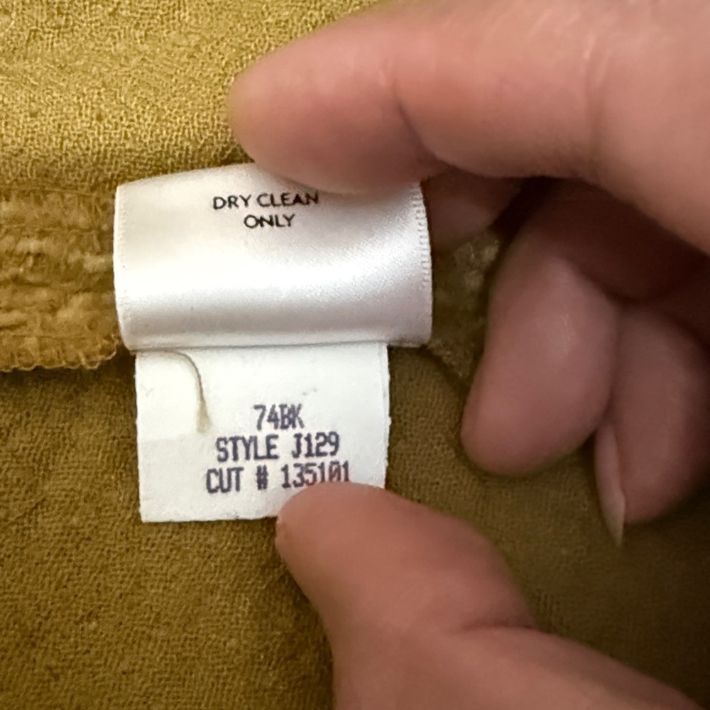 Eileen Fisher wool mixed mohair blazer jacket dress jacket M mustard made in USA - Picture 11 of 11